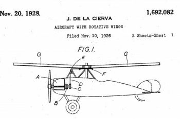 Patente estadounidense US1692082 de Juan de la Cierva.